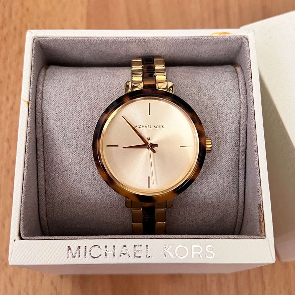 Michael Kors Gold and Tortoise Watch